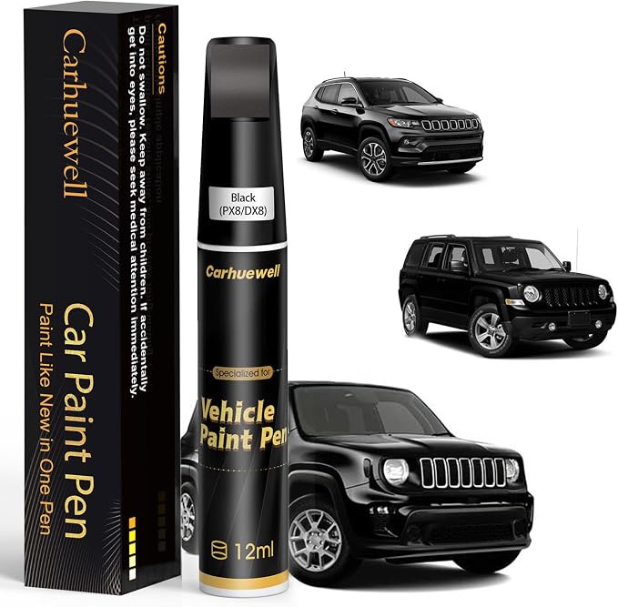 Black(PX8/DX8) Touch Up Paint for Jeep, Car Paint Pen Scratch Repair Two-In-One Touch Up Paint, Exact Color Match for Jeep Automotive Scratch Remover for Deep Scratches