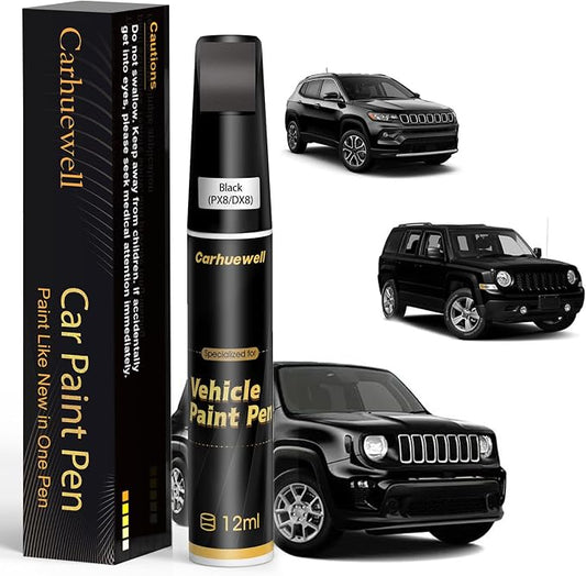 Black(PX8/DX8) Touch Up Paint for Jeep, Car Paint Pen Scratch Repair Two-In-One Touch Up Paint, Exact Color Match for Jeep Automotive Scratch Remover for Deep Scratches