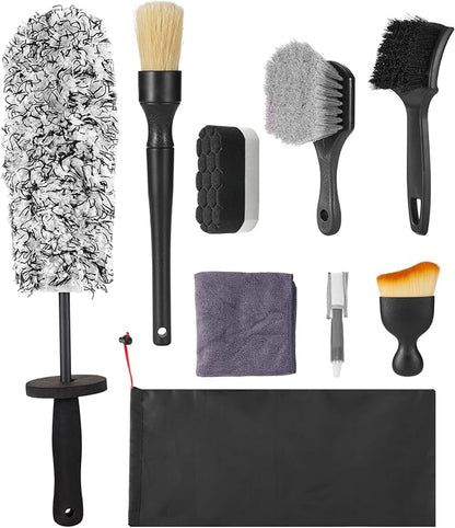 9Pcs Wheel Brush, Tire Brushes for Cleaning Tires, Durable Rim Brush & Car Wheel Brushes for Cleaning Wheel and Tire, Car Detailing Brush for Cars, Trucks, RVs, Motorcycles, Room, Corner
