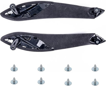 2PCS Premium Suede Inner Door Handle Replacement for BMW 3/4 Series F30 F32 F33 F36 F80 M3 F82 M4 (2012–2019), Front Left & Right, Anti-Sticky Soft-Touch Interior (Dark Gray)