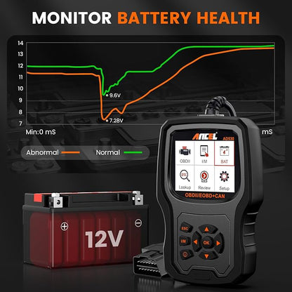 ANCEL AD530 OBD2 Scanner-Upgraded AD310, Car Code Reader for Check Engine Light, Full OBDII Scan Tool for Read & Clear Fault Codes, Battery Test & Live Data, OBD II Diagnostic Scanner for 1996+ Cars