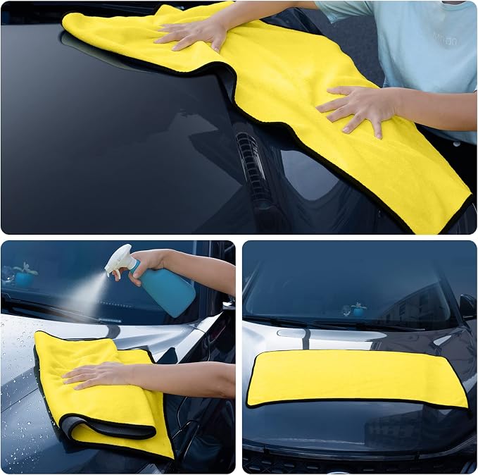 Large Microfiber Towels for Cars - 20"x39" Ultra Absorbent & Soft Microfiber Cloth (2-Color Packaging) | Oversized Microfiber Cleaning Cloth for Cars Motor Cleaning Detailing Polishing Drying