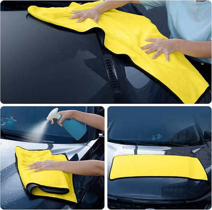 Large Microfiber Towels for Cars - 20"x39" Ultra Absorbent & Soft Microfiber Cloth (2-Color Packaging) | Oversized Microfiber Cleaning Cloth for Cars Motor Cleaning Detailing Polishing Drying