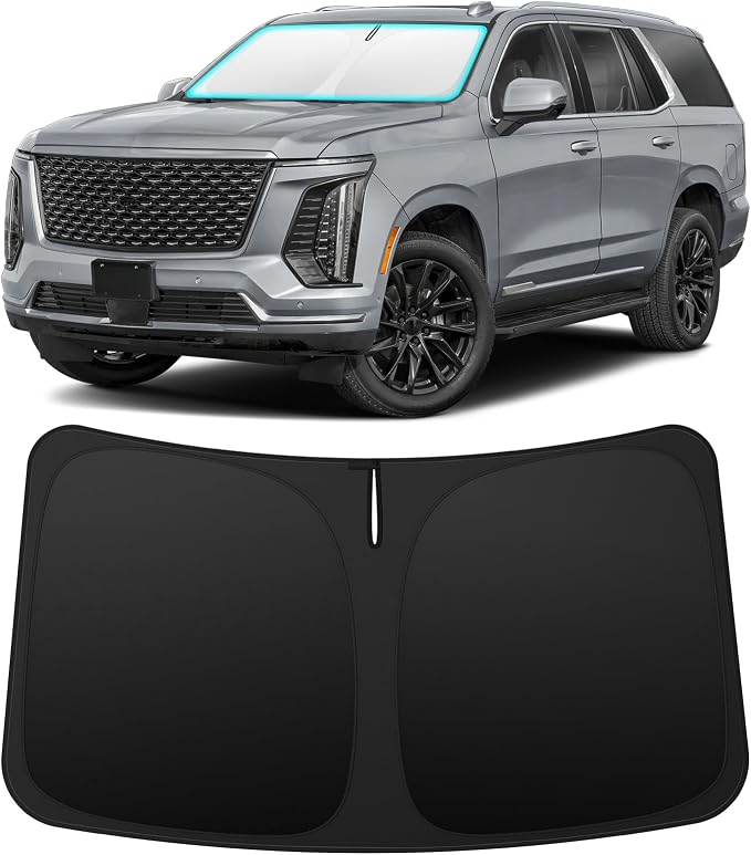 INSAUTO Custom Fit Windshield Sun Shade Accessories for Cadillac Escalade 2021-2026, Foldable Front Window Sunshade, UV & Heat Reflector, Keeps Interior Cool, Includes Storage Bag