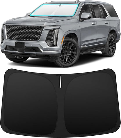 INSAUTO Custom Fit Windshield Sun Shade Accessories for Cadillac Escalade 2021-2026, Foldable Front Window Sunshade, UV & Heat Reflector, Keeps Interior Cool, Includes Storage Bag