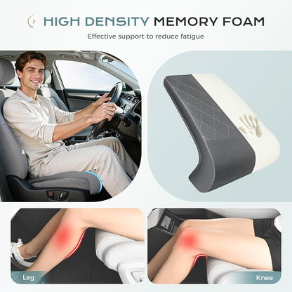 Coverado Car Seat Extender Leg Support, Leather Leg Extender Cushuin for Car Seats, Waterproof Car Seat Cushions Universal Fit for Most Vehicles (Gray)