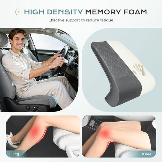 Coverado Car Seat Extender Leg Support, Leather Leg Extender Cushuin for Car Seats, Waterproof Car Seat Cushions Universal Fit for Most Vehicles (Gray)
