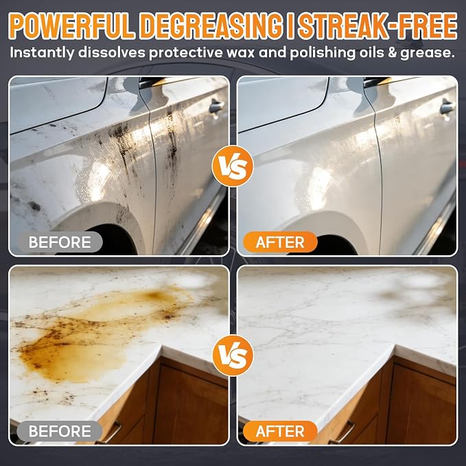 Car Surface Prep Spray – Panel Wipe & Pre-Paint Degreaser for Ceramic Coating, PPF, Vinyl Wrap – Removes Wax, Grease, Silicone – Fast Drying, No Residue – Safe on Clear Coat – Towel Included-5oz