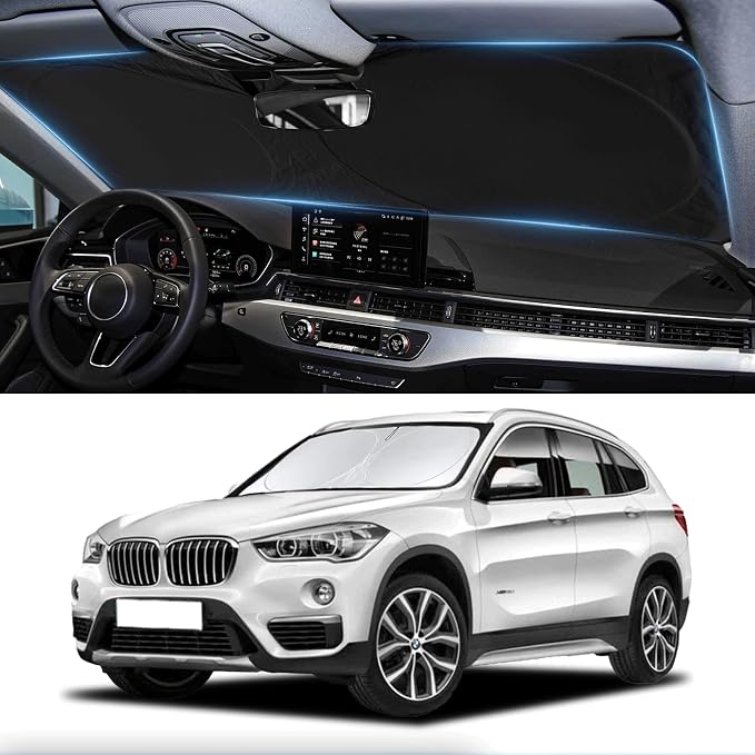 for X1 E84 Sunshade Windshield Sun Shade for BMW X1, xDrive23i, xDrive25e E84 F48 Accessorie 2016-2025 Insulated Front Window Shield Windshield Cover Protector Privacy UV Reflector Block Heat