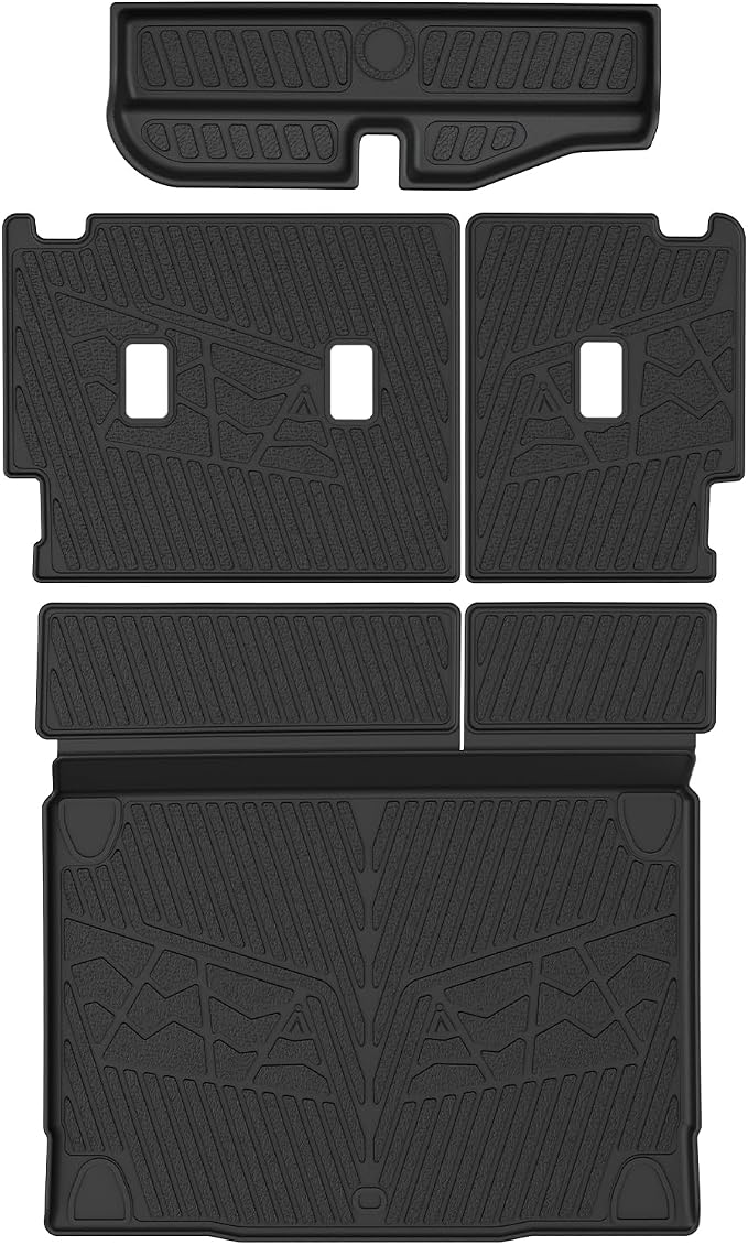 LASFIT Cargo Mat+Rear Back Seat Protector+Underfloor Storage Mat for Ford Bronco 4-Door 2021-2026(Not Fit Bronco Sport) TPE All Weather Trunk Liners Waterproof Backrest Mat Custom Fit Easy Clean