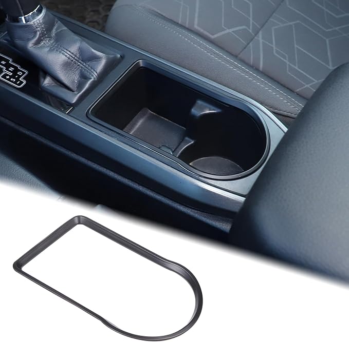 Aunginsy Car Gear Shift Panel Cup Holder Trim Ring Compatible with Toyota Tacoma 2016-2023 Truck Center Console Gear Shifter Cup Holder Panel Decorative Frame Protection Cover ABS Interior Accessories