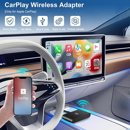 CarPlay Wireless Adapter, Converts Factory Wired CarPlay to Wireless, 2026 Upgrade Wireless Carplay Adapter for Cars from 2015 & iPhone iOS 10+