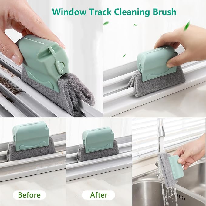 21Pcs Small Cleaning Brush Set for Car Glass & Gap Crevice Cleaning - Window/Door Tracks, Bathroom Sink, Mirrors, Window Sills, Sliding Doors, Shower Door Tracks