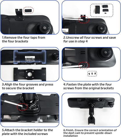 Pelsee Bracket for 12‘’ Mirror Dash Cam Rear View Dash Camera Mount(P12 Pro/P12 Plus/S12 Pro), Not for P12 Pro Max
