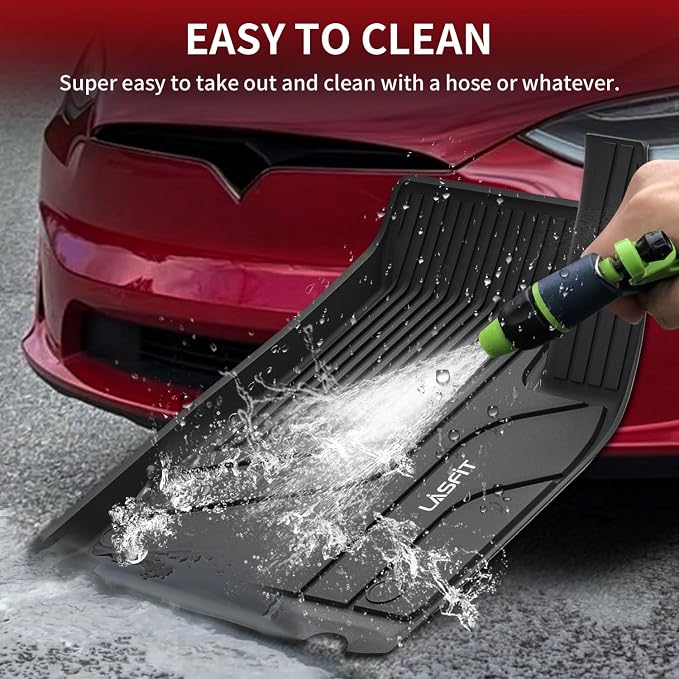 LASFIT Floor Mats for Tesla Model X 6 Seater & Model X Plaid 2026 2025 2024 2023 2022 2021, All Weather TPE Custom Fit Floor Liners 1st & 2nd & 3rd Front & Rear Row Car Mats, Black