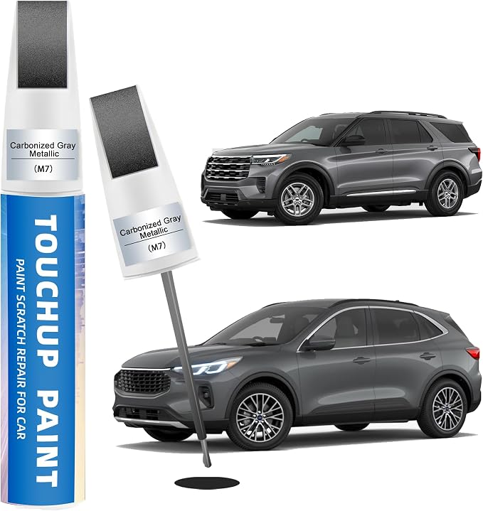 Carbonized Gray Metallic(M7) Touch Up Paint Compatible with Ford 2-in-1 Car Scratch Repair Pen for Rock Chips, Door Scratches&Paint Nicks Exact Color Match Quick Dry DIY Fix for F-150 Explorer