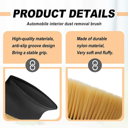Car Detailing Brush with Ultra Soft Bristles Automotive Interior Cleaning and Dusting Tool for Dashboard Air Vents Leather Computer and Scratch Free Surfaces (Yellow)
