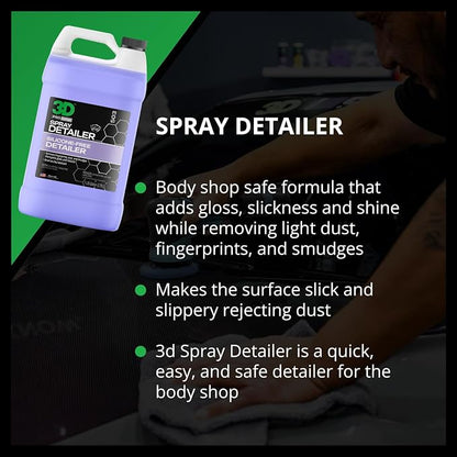 3D Spray Detailer - Silicone-Free Body Shop Detailer Spray for Freshly Painted Vehicles 1 Gallon