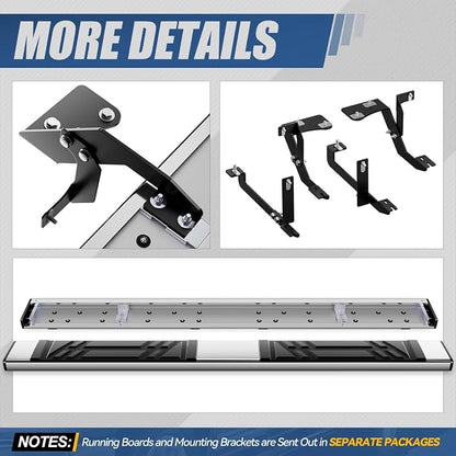 Auto Dynasty Running Boards Compatible with 2018-2025 Chevy Equinox, Stainless Steel Side Step Rail Nerf Bars, 6.5" Step Bars, Polished Chrome 19 20 21 22 23 24