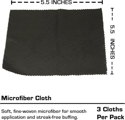 Sponge Applicator Kit 3 Pack with Microfiber Cloths | Perfect for Ceramic Coating, Nano Coating, Glass Coating, Tire Shine Detailing (4" Sponge Kit)
