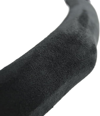 Quick Install Sporty Suede Leather Steering Wheel Cover Universal fit Any 14½" to 15" Car SUV Pickup Steering Wheel