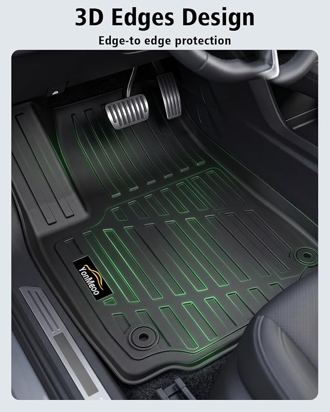 Floor Mats & Cargo Mat with Backrest Mat Custom for Chevy Equinox 2025 2026 (Only Gas) /GMC Terrain, Door Sill Guards, All Weather TPE Full Set Floor Liners Trunk Mat for Chevrolet Equinox Accessories