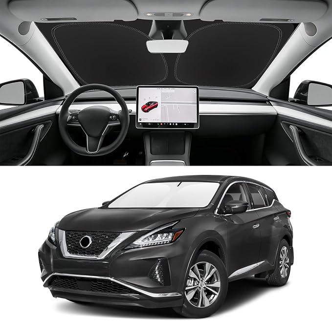 Custom Fit Windshield Sun Shade for Nissan Murano 2015-2024, Blocks UV & Heat, Front Window Sunshade Accessories, Easy Fold & Store Keep Your Car Cooler