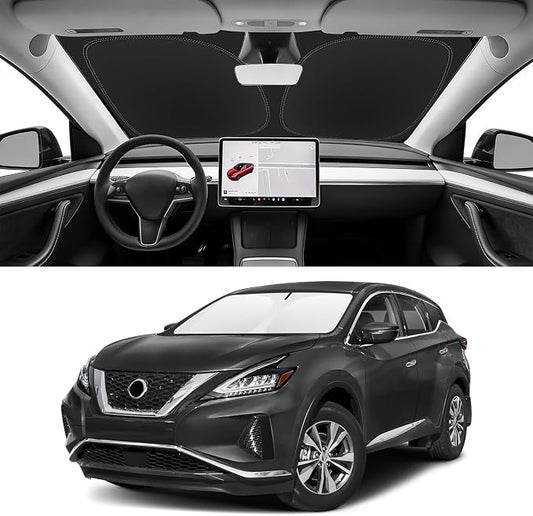 Custom Fit Windshield Sun Shade for Nissan Murano 2015-2024, Blocks UV & Heat, Front Window Sunshade Accessories, Easy Fold & Store Keep Your Car Cooler
