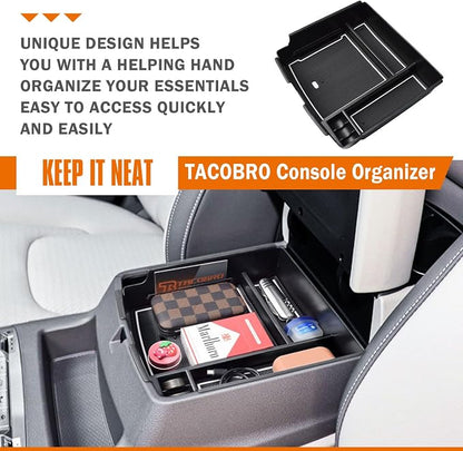TACORBO Center Console Tray Compatible with Kia Carnival 2026 2025 2024 2023 2022 Accessories Insert Tray, KA4 MPV Armrest Secondary Storage Box, White Trim