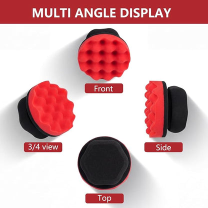 4 Pack Large Tire Shine Applicator Pad - Hex Grip Tire Applicator Sponge, Reusable Foam Sponge Tool for Car Detailing, Ideal for Applying Tire Shine & Tire Cleaner After Car Wash, Car Cleaning