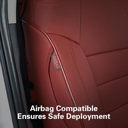 EKR Corolla Seat Covers Custom Fit for Toyota Corolla 2019 2020 2021 2022 2023 2024 2025 2026 Hatchback SE/XSE/Nightshade,Full Set Leather Car Seat Cover for SUV-Faux Leather(Burgundy)