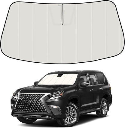 Windshield Sun Shade for Le-xus GX460 2010-2023, Front Window Visor Accessories, Folding Design Blocks Heat & UV Rays Maintain Cool Interior and Save Space