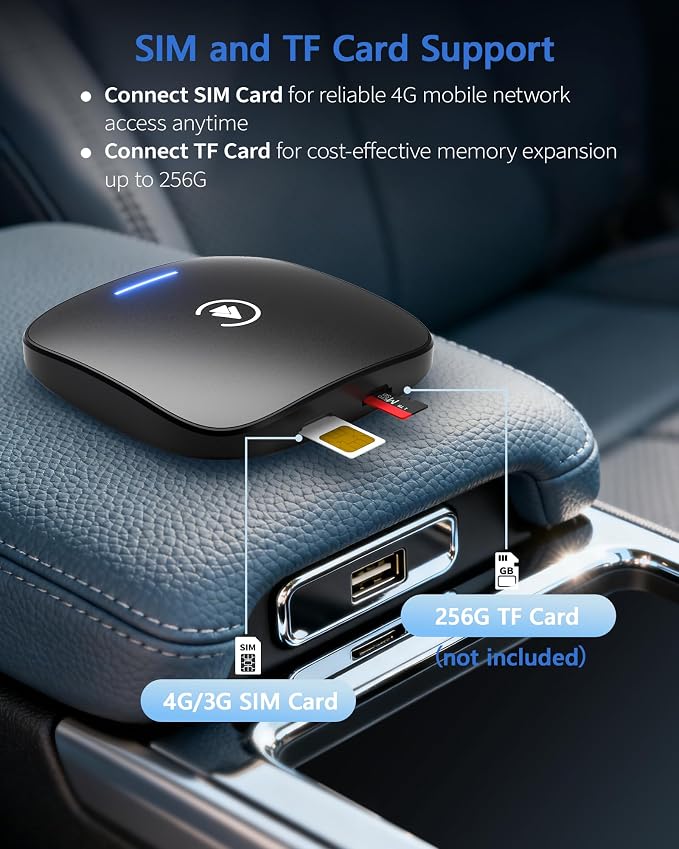 2026 Magic Box 3.0 CarPlay Android Auto & Wireless Carplay Adapter Dual WiFi + 4G Split-Screen & Cast Screen Supports Play-Store Dowanlaod Any App for OEM Wired Car Play