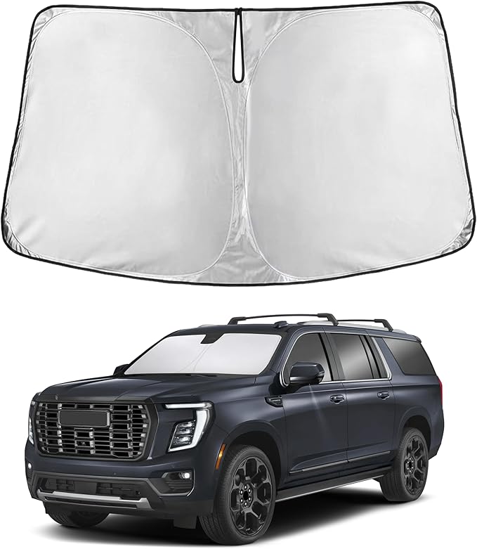 EcoNour Windshield Sunshade Compatible for GMC YukonXL 2021-2023 2024 2025, Sun Visor for Front Windshield & Window Sun Shade Cover, UV Heat Blocker & Protector, Car Accessories