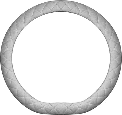Soft Car Steering Wheel Cover for Sedan, SUV, Warm Luxury Velvet, Odorless, Universal, Anti Slip, Summer Winter, Gray, D Shape(Flat Bottom)