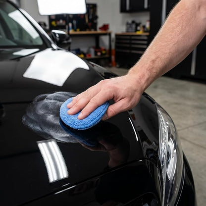 Fasmov Microfiber Applicator Pads Wax Applicator, 20 Pack Foam Applicator Pads Car Wash Sponge, Buffing & Detail Polishing Foam Pads for Car Cleaning and Fine Polishing (5" Diameter, Blue)