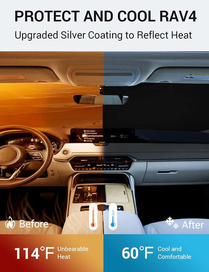 Proadsy 2026 Upgrade Windshield Sun Shade Custom Fit Mazda CX-90 2024 2025 2026 Foldable Front Sunshade Protector Sun Visor Blocks UV Rays Keep Car Cooler Accessories