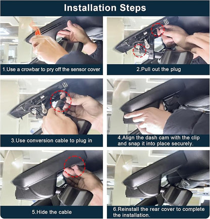 Front 4K Dash Cam Custom fit for Dodge RAM Gen5 RAM 1500 2025 2026 Mid-Term Facelift (Model G), Big Horn Laramie Lone Star Limited Rebel RHO etc,UHD 2160P Video,OEM Look App & WiFi, GPS, 64GB Card