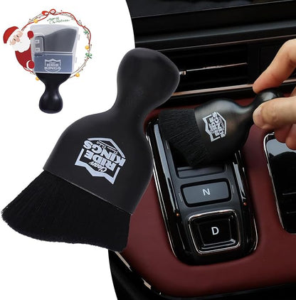 Car Cleaning Brush,Dust Brush Clean Tool with Cover,Interior Car Dashboard Cleaner Soft Bristles for Leather,Engine Compartment,Air Conditioner,Vents,Panels & Computer (Black)|2packs