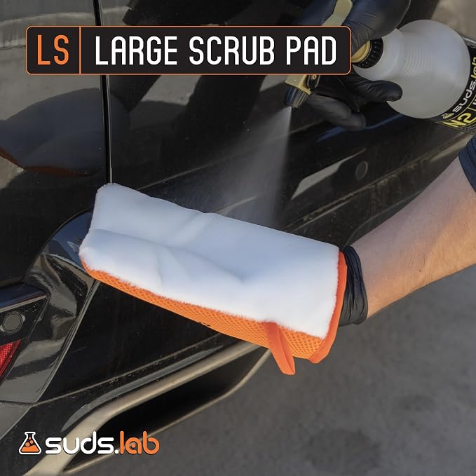 Suds Lab Oversized Scrub Pad – Heavy Duty Car Wash and Interior Cleaning Mitt for Auto, Upholstery, and Detailing | Durable, Scratch-Free Cleaning Tool