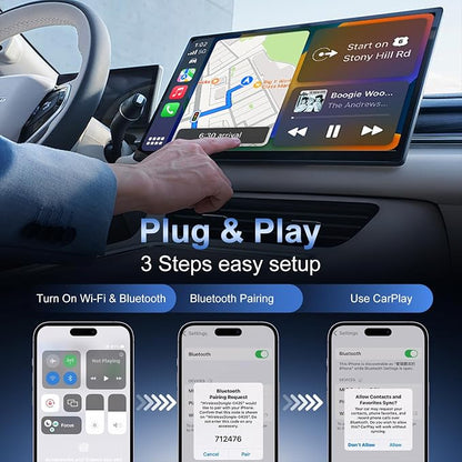 Mini Wireless Carplay Adapter for Apple iPhone/Android - Carplay Wireless Adapter Car Play Dongle Bluetooth and WiFi, [2026 Upgraded]