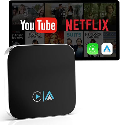 2-in-1 Carplay Wireless Adapter, Wireless Apple & Android Auto Adapter, 2026 Magic Video AI Box Streaming Dongle Support Netflix/YouTube/TF Card, Only Fits for OEM Wired CarPlay Cars