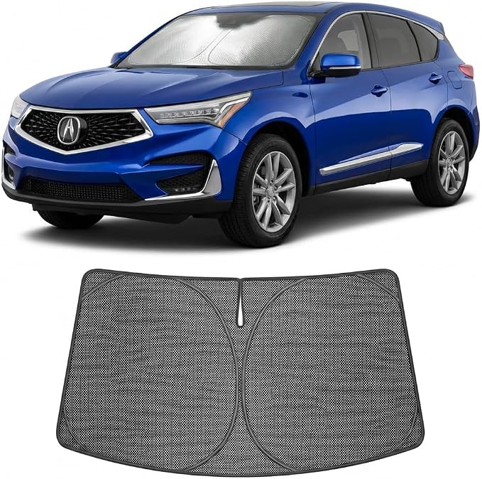 Proadsy Windshield Sun Shade Custom Fit Acura RDX 2019-2026 Ice Crystal Black Front Window Sunshade UV and Heat Blocker Foldable Visor Keeps Car Cooler for Summer Parking and Daily Use