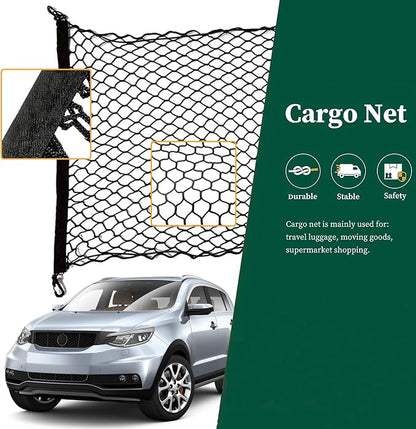 Rear Floor Style Cargo Net Compatible with Toyota RAV4 New 2026-2019, 2026 2025 2024 2023 2022 2021 2020 2019 Premier SUV Nylon Mesh Car Tailgate Trunk Netting