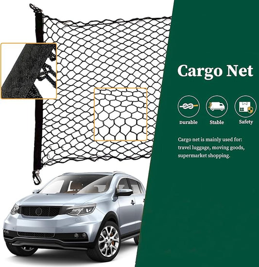 Rear Floor Style Cargo Net Compatible with Toyota RAV4 New 2026-2019, 2026 2025 2024 2023 2022 2021 2020 2019 Premier SUV Nylon Mesh Car Tailgate Trunk Netting