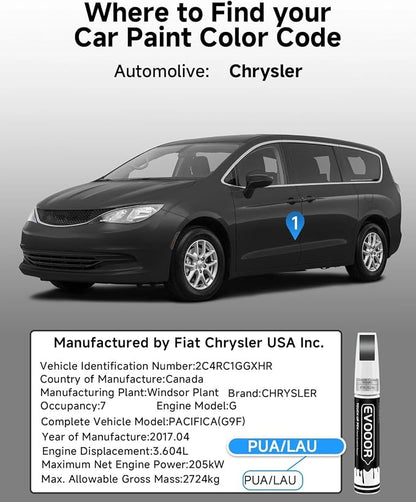 Granite Crystal Metallic(PAU/LAU) Touch Up Paint Compatible with Chrysler Exact Match 2 in 1 Touch up Paint for Chips and Nicks Repair with 2pcs Disposable Micro Applicators
