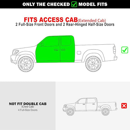 APS Stainless Steel 6.5in Side Bars Square Tube Compatible with Toyota Tundra Access Cab 00-06