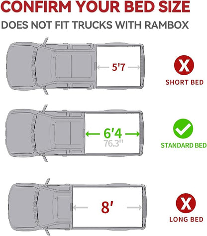 YITAMOTOR Low-Profile Hard Tri-Fold Truck Bed Tonneau Cover Compatible with Ram 1500 New Body Style 2019-2026 with 6.4 ft Bed Without Rambox