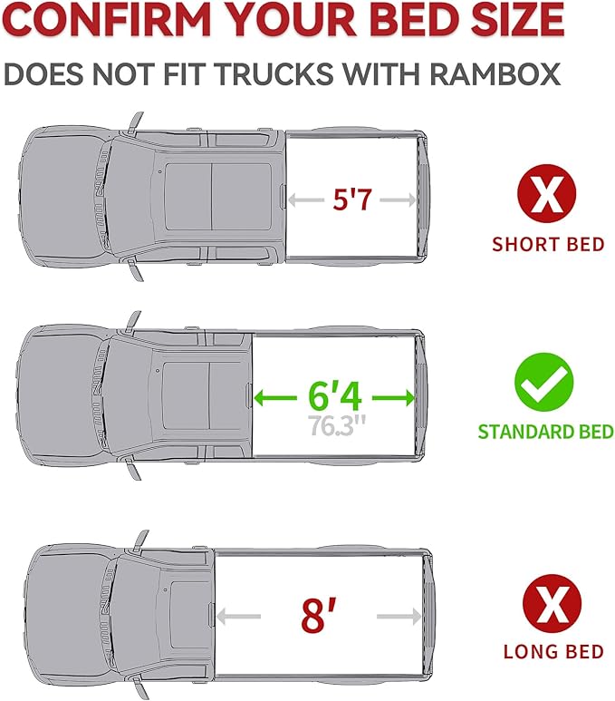 YITAMOTOR Low-Profile Hard Quad-Fold Truck Bed Tonneau Cover Compatible with Dodge Ram 1500 2009-2024 (19-24 Classic) with 6.4 ft Bed Without Rambox