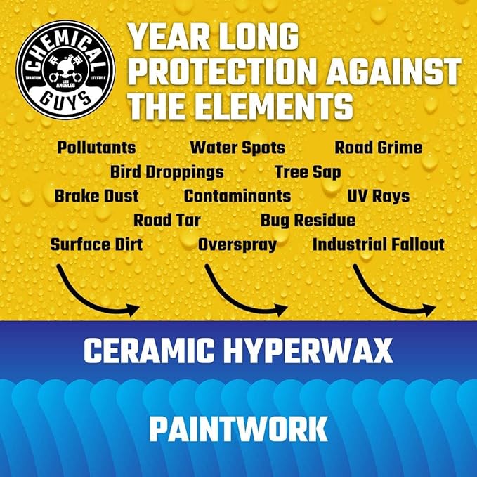 Chemical Guys HydroSlick Intense Gloss SiO2 Ceramic Coating HyperWax - High Shine and Long-Lasting Protection, Ceramic Coating for Cars, Safe for Trucks, SUVs, Motorcycles, RVs, and More - 16 fl oz